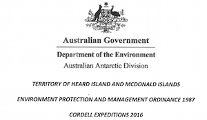 Rules of Engagement – Our Permit to Land on Heard Island